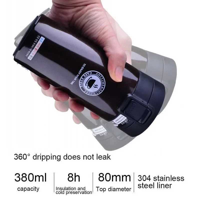 0.5L hot g double wall 304 stainless steel coffee cup vacuum thin sheet hot water bottle tea leak proof heat g Y241114