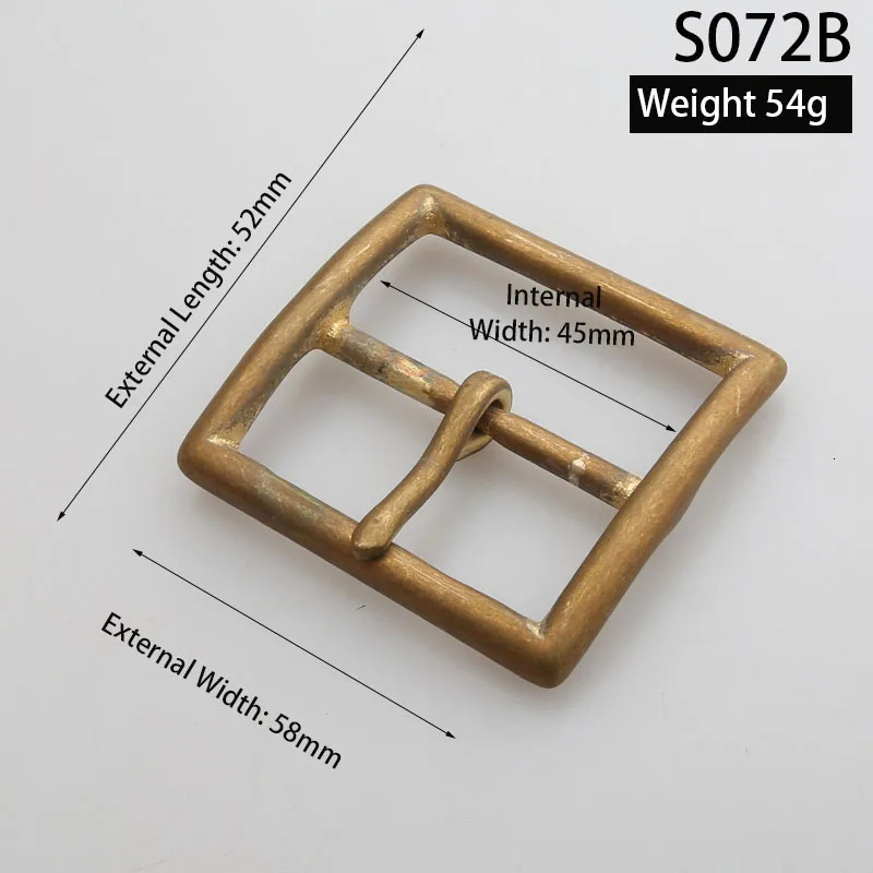 Solid Brass vintage Metal Belt Buckle 40mm Mens Stainless Steel Single Pin DIY Leather Craft 240401
