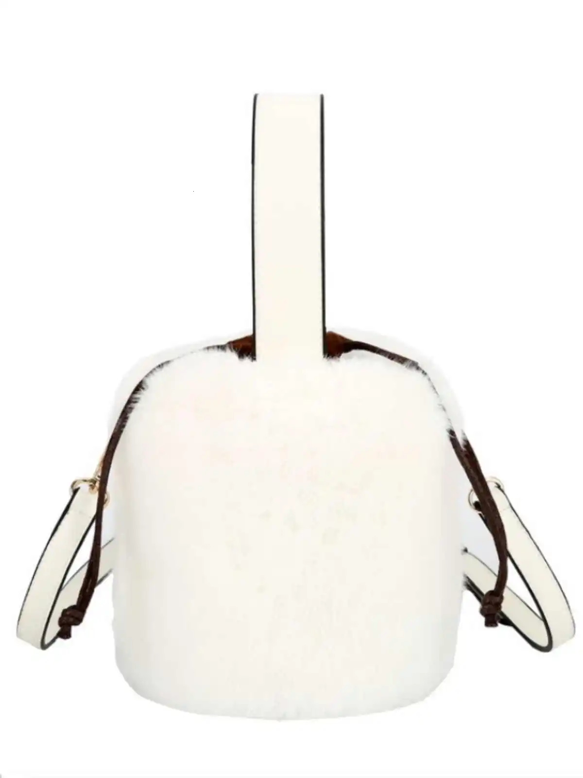 Plush Handheld Bag For Women Autumn Winter String Style Crossbody Small Bucket Bag Korean Edition Mini Handbag Shoulder Bag 241114