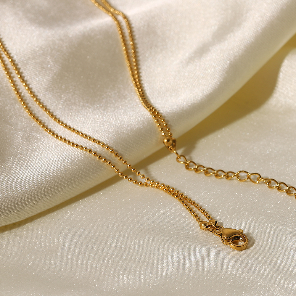 Designer Classic Double Layered Tbar Stick Necklace For Women Stainless Steel 18K Gold Pendant Necklace Non Fading, Non Allergic Party Jewelry Wholesa