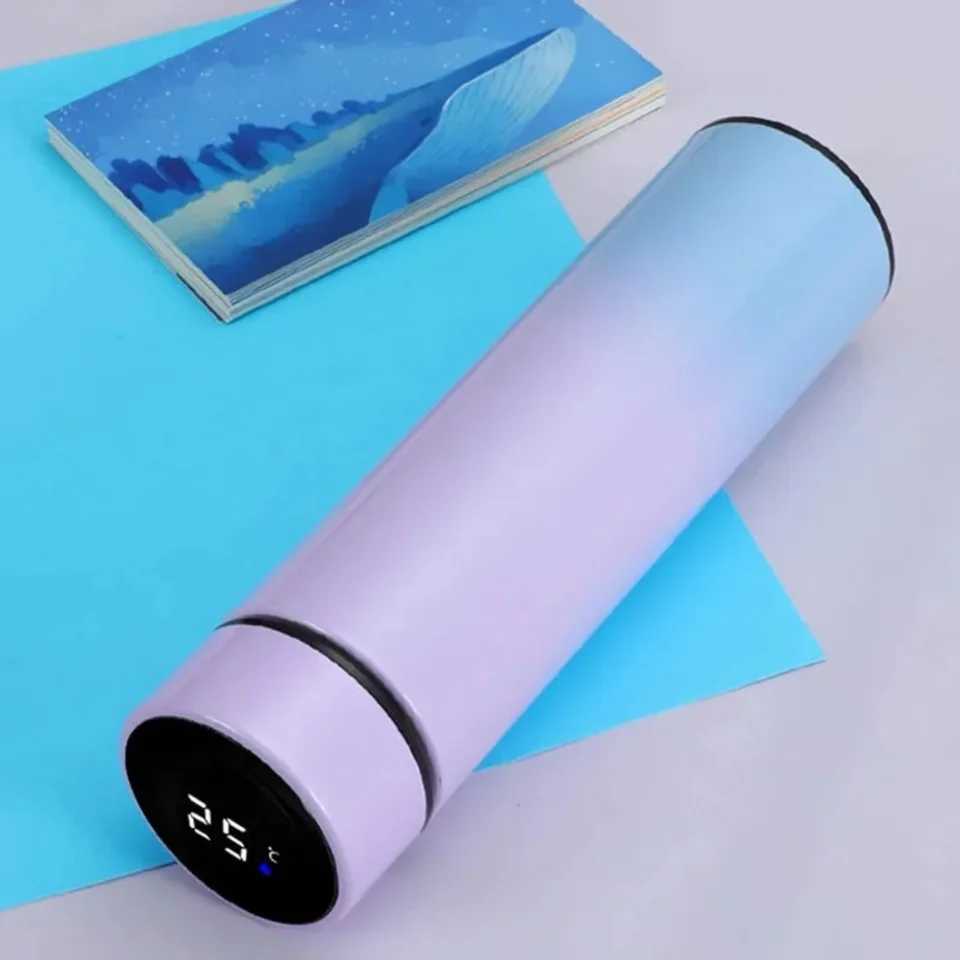 500ML gradient water bottle intelligent crazy cup stainless steel hot cup hot travel beverage car cup coffee Y241114