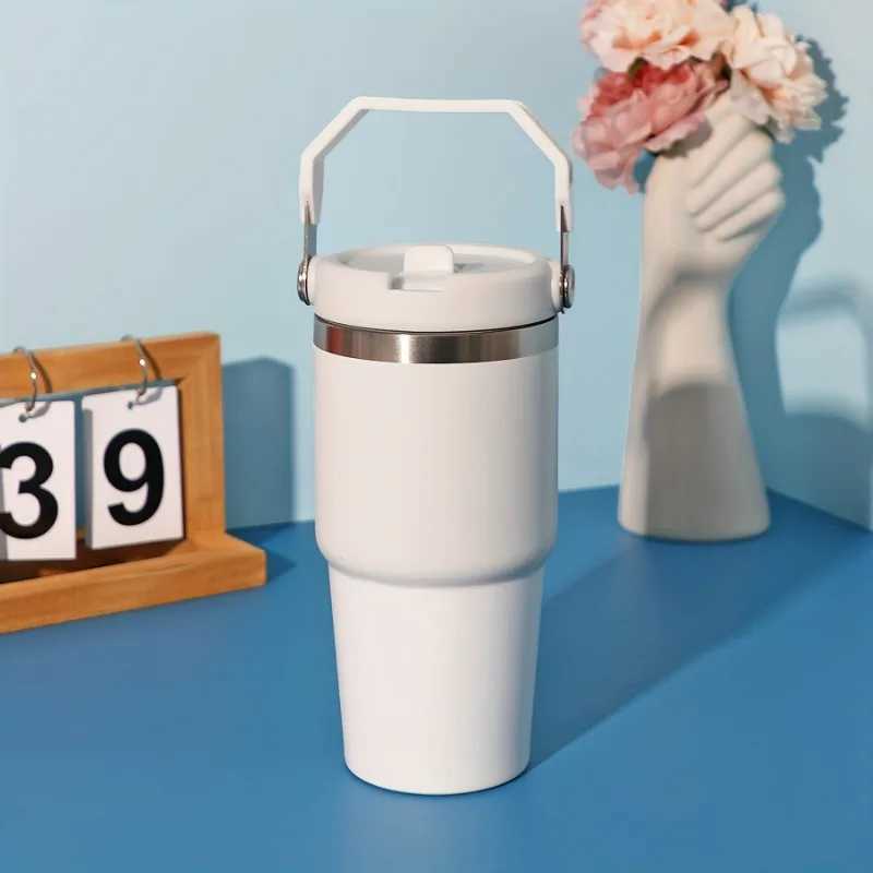 1 piece stainless steel inflatable water bottle with lid travel mug hot and cold drinks use this crazy car cup for storage Y241114