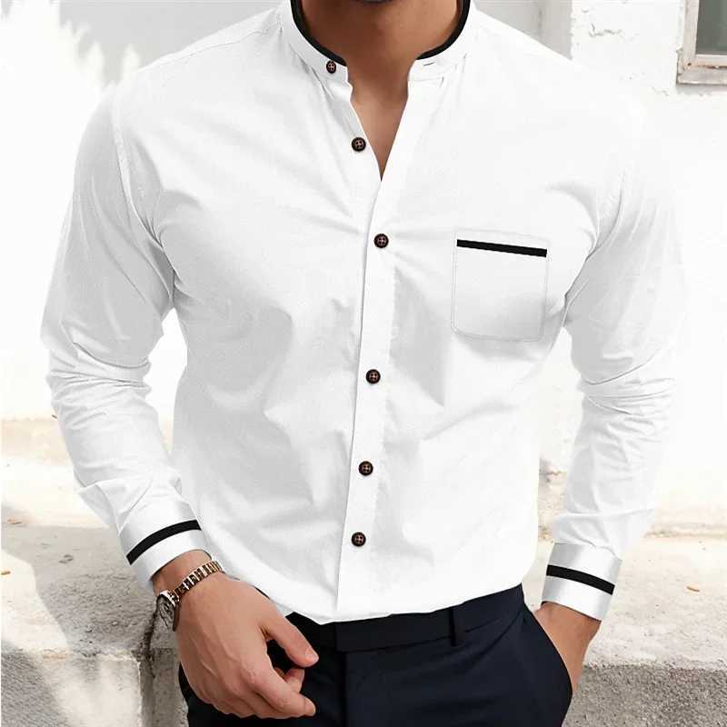 2024 Mens casual formal oversized XS-6XL long sleeved shirtXJ24113