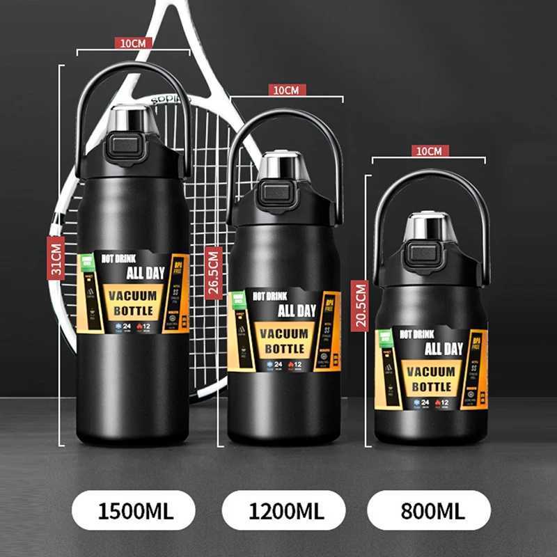 Outdoor thermostat portable 304 stainless steel thermostat g vacuum valve hot and cold sports water bottle with straw Y241114