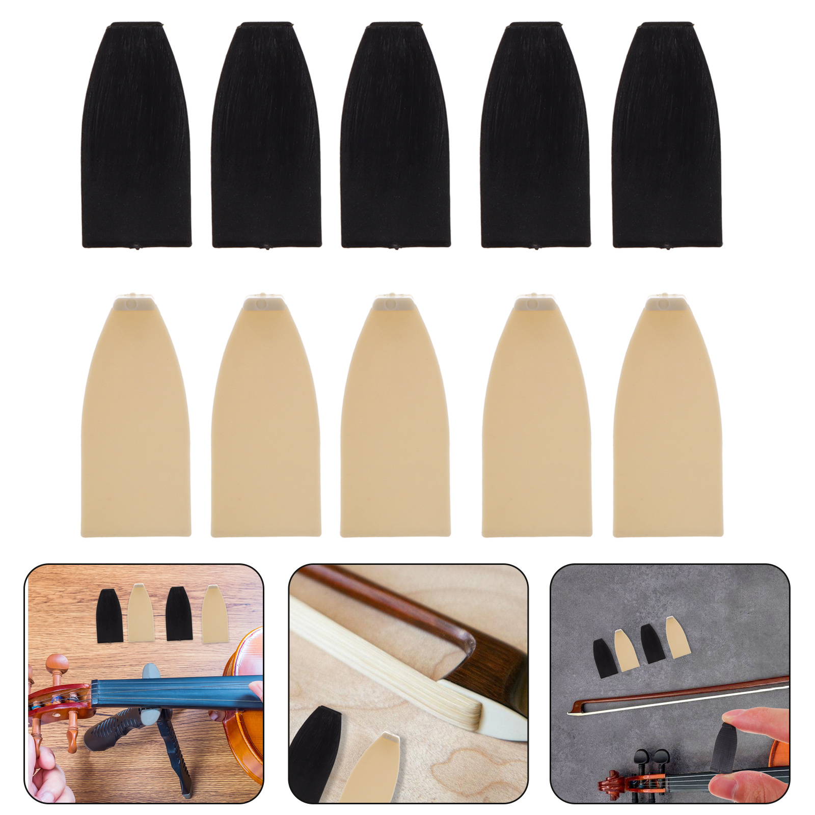 10pcs/6pcs Violin Bow Tips Plastic Cello Bow Tips Violin Cello Viola Accessories Cello Bow Parts Case
