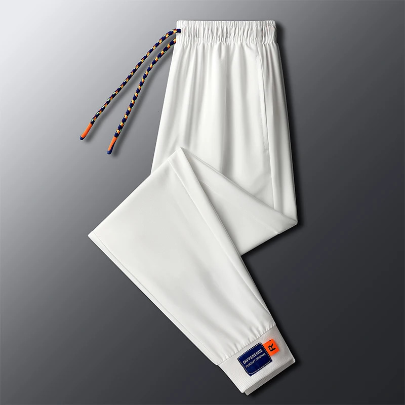 Summer Ice Silk Casual Pants Mens Season Quick Drying Ultra Thin Comfortable Sports Breathable L 240412