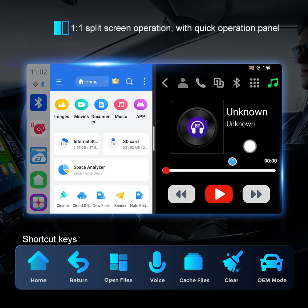 KBOX LED Light android 13 car play ai box Qualcomm SM6225 chipset 4gb 64gb SIM card wireless carplay adapter magic box
