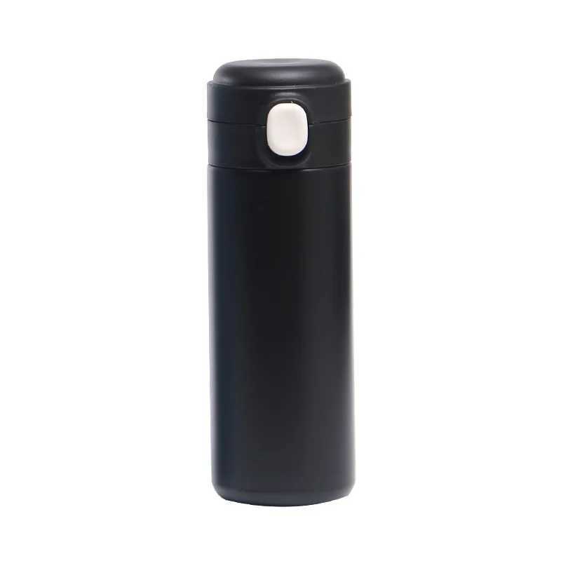 New stainless steel lid double vacuum straight cup cute simple pea cup stainless steel water bottle thermostat Y241114