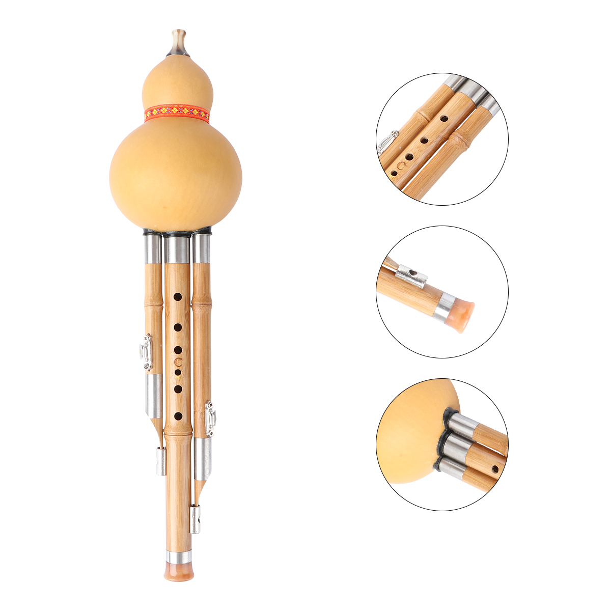 Chinese Handmade Hulusi Bamboo Gourd Cucurbit Flute Ethnic Musical Instrument bB Key for Beginner Music Lovers Instruments