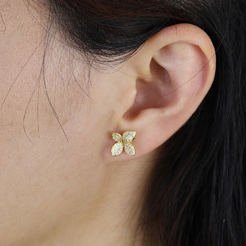 Hot Fashion wer Leaf Shaped Earrings for Women Gorgeous Micro Paed Bg Cubic Zirconia Bridal Wedding Jewelry