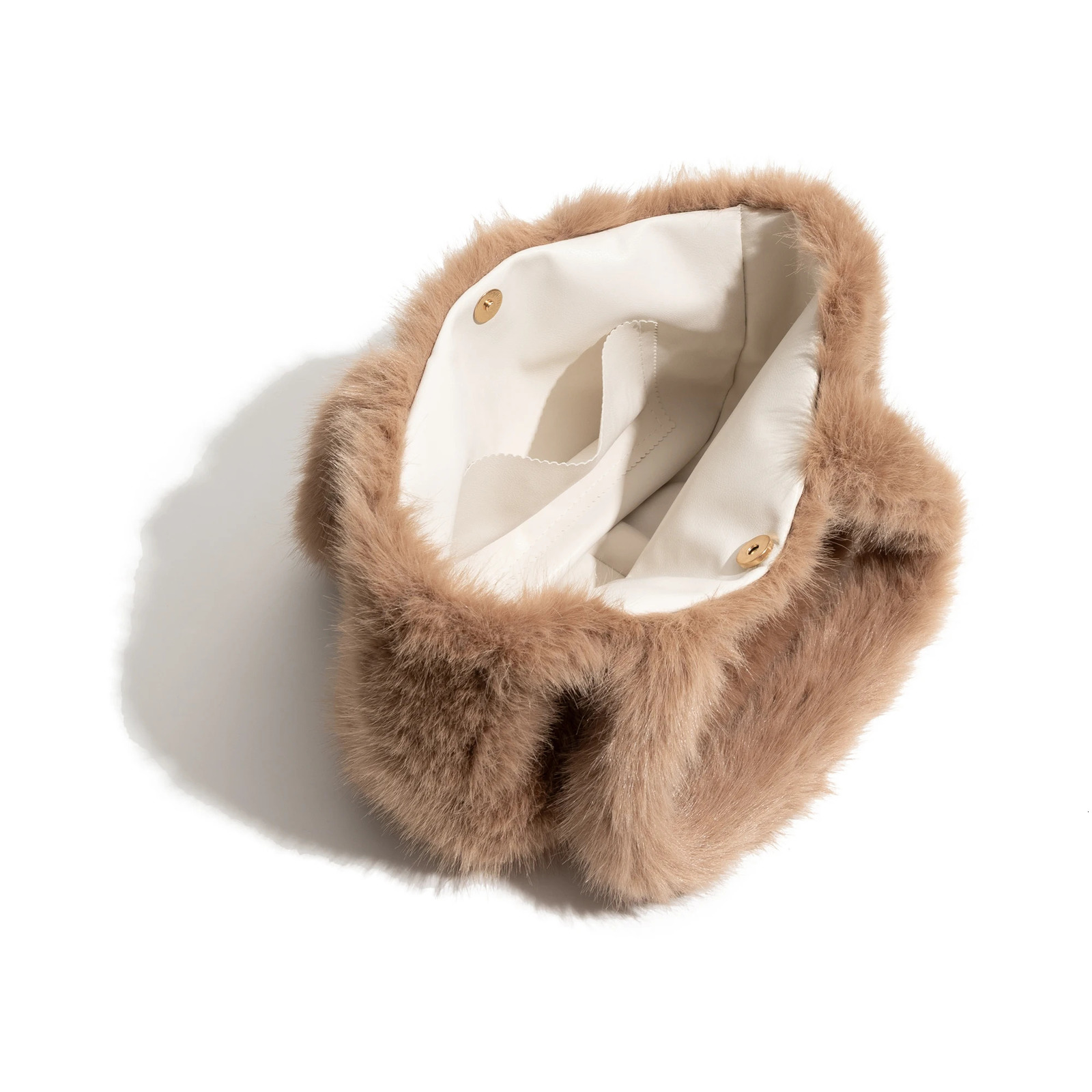 MABULA Cute Tote Bag With Soft Plush Autumn Winter Faux Fur Shoulder Bag Top-handle Handbag Plush Shopper Bags For Women 241114