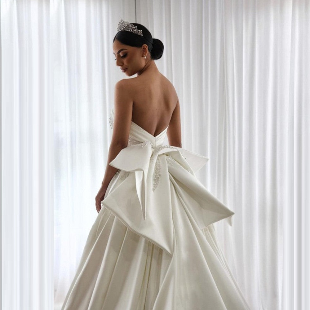 Luxury One Shoulder Wedding Dresses Beaded Pearls Bridal Gown Full Sleeve Formal Gowns Mermaid Evenings Dresses for Weddings Robes De Mariee 01