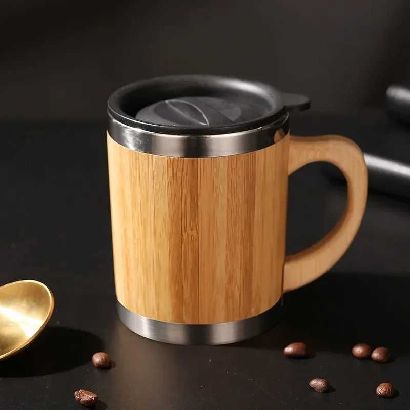 Stainless steel bamboo vacuum film hot 16o water bottle flip cover environmentally friendly travel cup g coffee cup bottle to keep cool Y241114