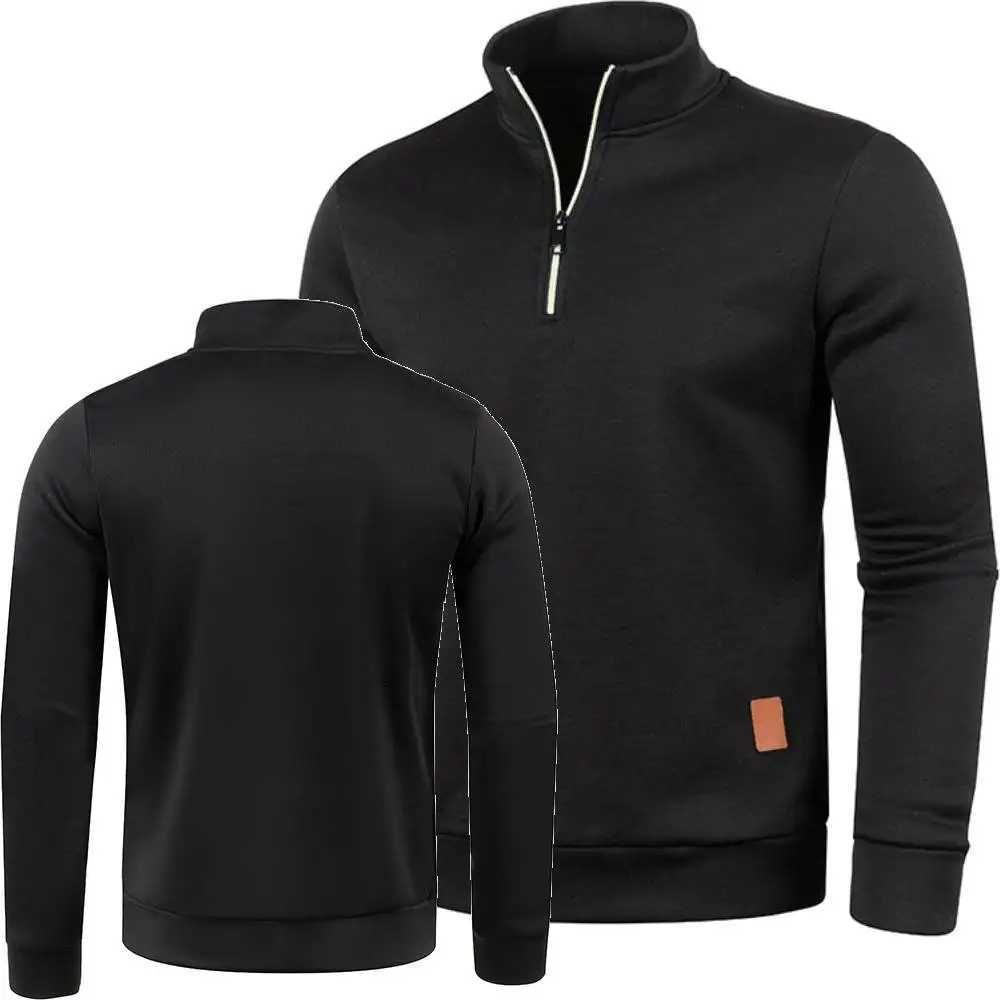 Winter basic knitted half zip collar wool floral top motorcycle mens turtle collar sweater windproof jersey W241114