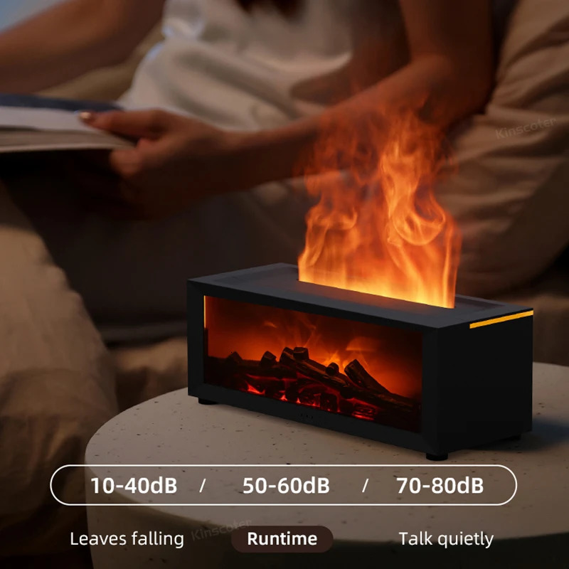 Creative Fireplace Air Humidifier Waterless AutoOff Aroma Essential Oil Diffuser with LED Light Remote Control for Home Gift 241111