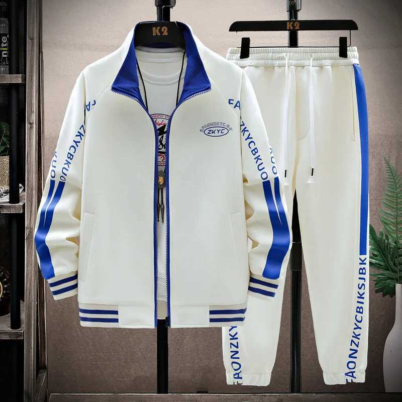 New sportswear set mens track suit jacket sports pants 2-piece set spring and autumn sportswear long slip set mens sportswear X2503121