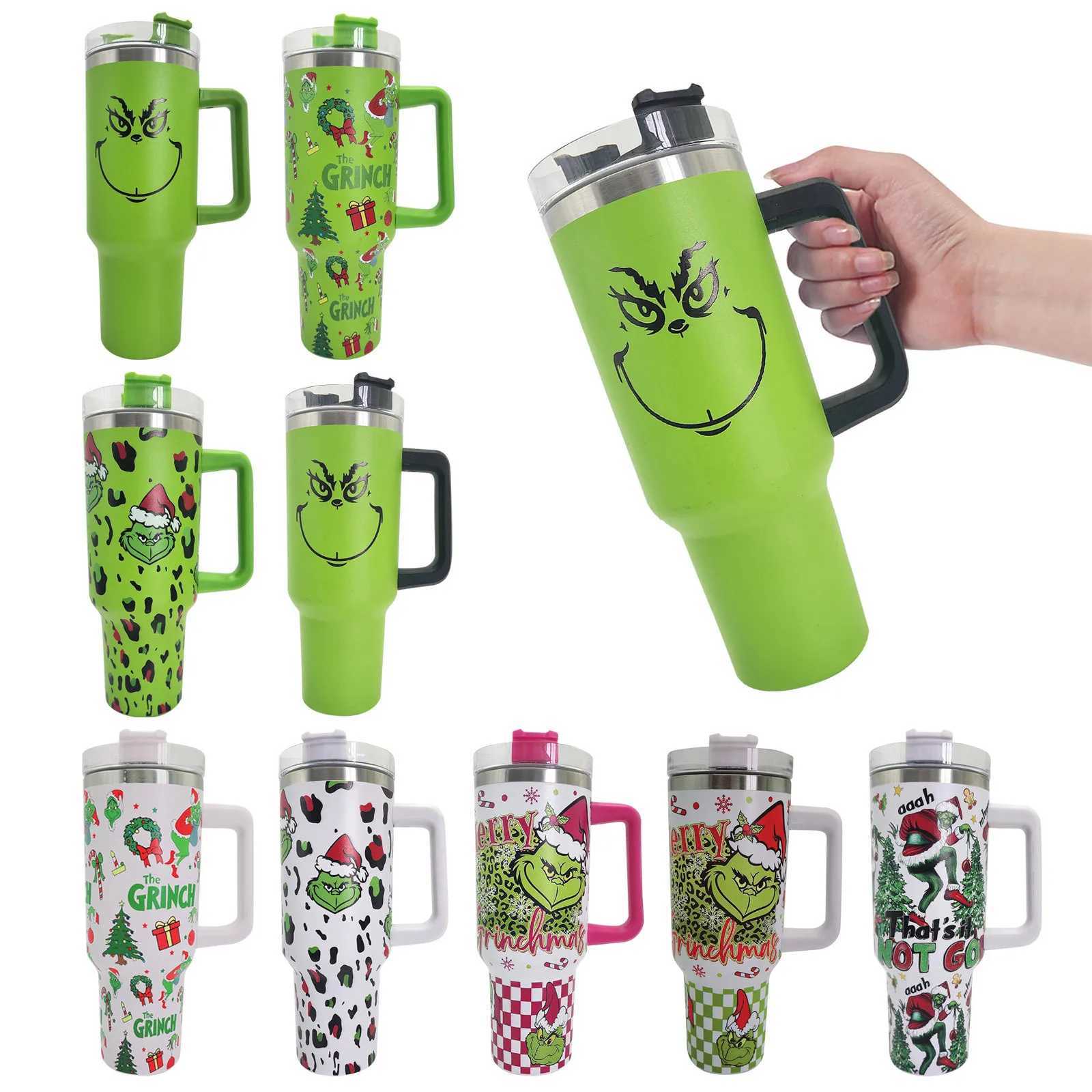 Merry Christmas 40 ounces with handle and straw Y241114