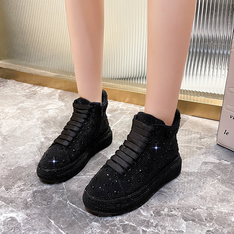 2025 New Women's Sneakers Luxury Rhinestone Casual Shoes Women Outdoor Platform Running Shoes Designer Female Sports Shoes Shining Crystal Sneake