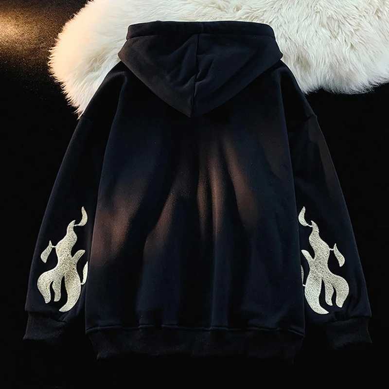 1Hoodies Women Retro Harajuku Hip Hop Jacket High Street Zip Up Hoodie Casual Loose Sweatshirt Clothes Y2K Tops oversized hoodieXJ241113