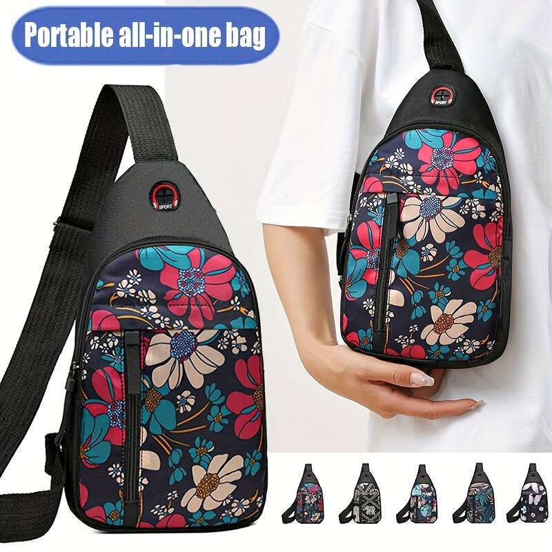 ral Butterfly Print Sg Backpack, Fashion Nylon Crossbody Bag, Outdoor Sport Chest Bag Fanny Pack