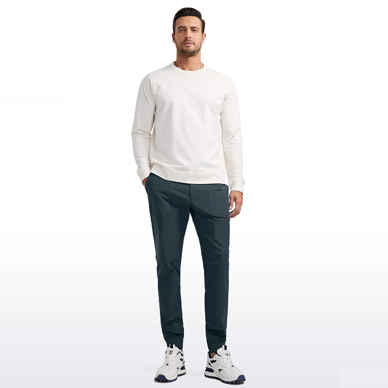 CRZ Yoga All Day Comfortable Mens Golf Jogging Pants 30 inches Fast Drying Lightweight Stretch Work Casual Jogging Pants with Pockets 241114