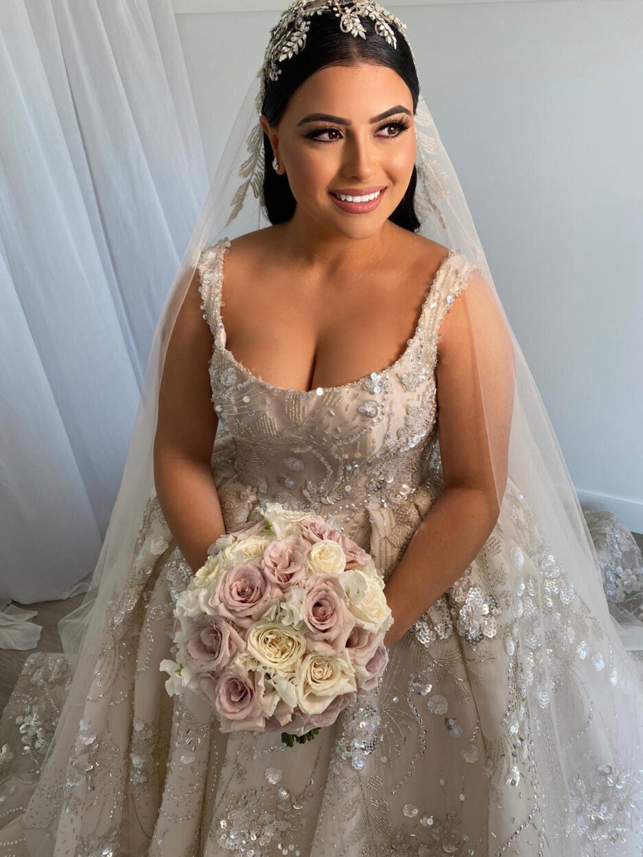 Plus Size Arabic Aso Ebi Luxurious Beaded Crystals Wedding DressesNeck Mermaid Bridal Dresses Sheer Neck Wedding Gowns 01