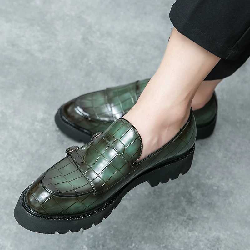 Man Shoes Genuine Leather Men Casual Shoes Business Formal British Style Luxury Male Loafers For Men Green Plus Size 38 44 45 46XJ250118