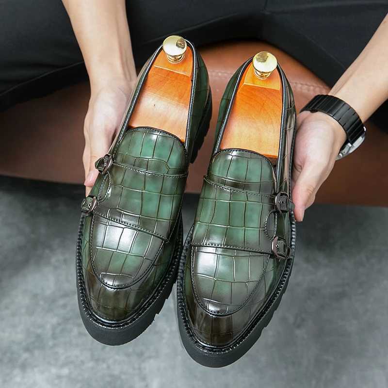 Man Shoes Genuine Leather Men Casual Shoes Business Formal British Style Luxury Male Loafers For Men Green Plus Size 38 44 45 46XJ250118