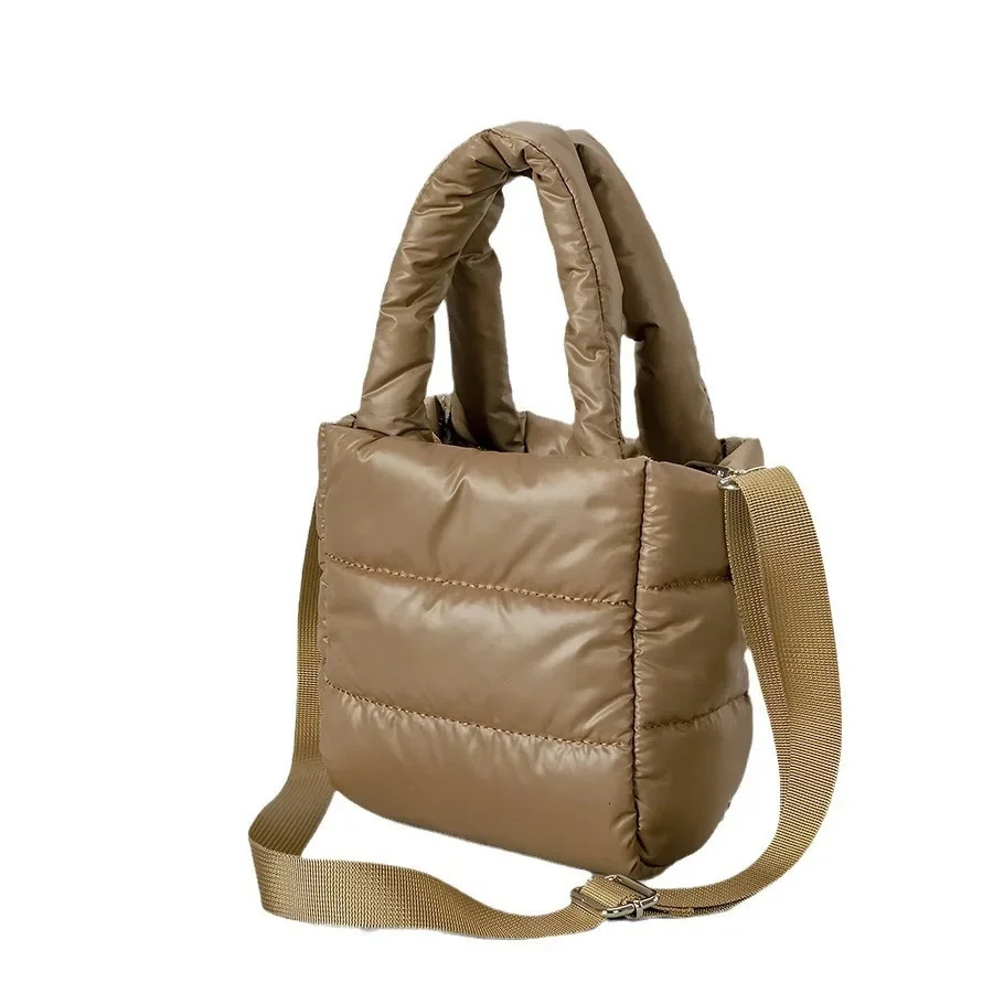 Fashion Small Quilted Padded Tote Bag er Puffer Women Handbags Casual Nylon Shoulder Crossbody Bags Cute Female Purses 241114