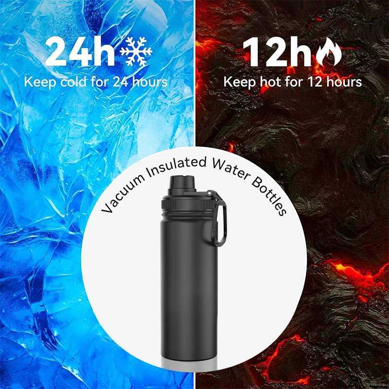 17.5/25oz stainless steel hot water bottle inflatable water bottle double wall vacuum range hood Y241114