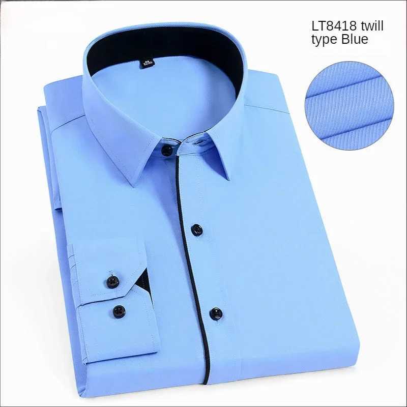 Trim Pure White Shirt for Mens Suits Business Casual Undershirt Long-Sleeved Shirt for Spring/autumn Business Slim Fit ShirtsXJ24113