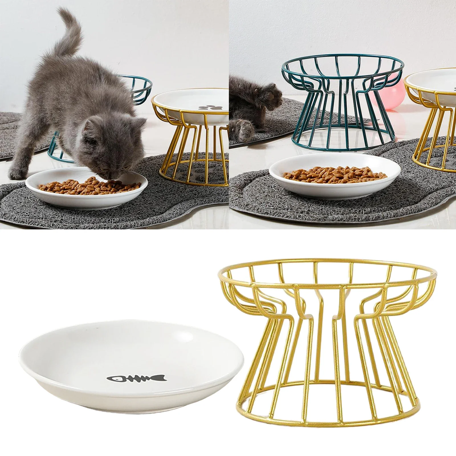Ceramic Doggie Accessories for Pet Dogs & Feeding Supplies Cat Stand Water Treats Bowl Drinking Raised Food Outdoor Cats