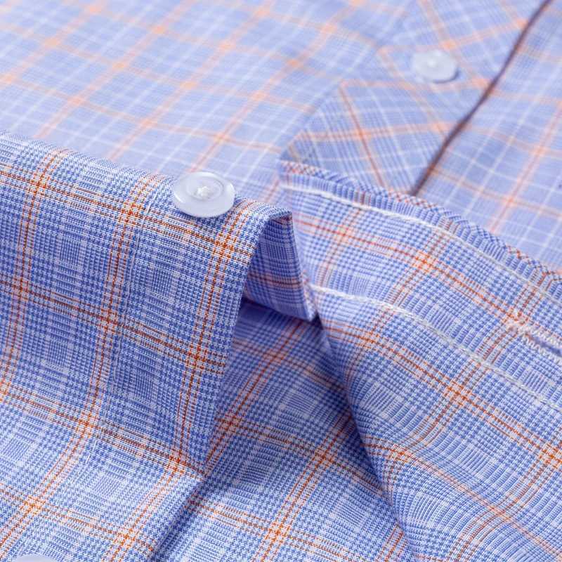 Pure 100% Cotton Plaid Shirts For Mens Long Sleeve High Grade Business Casual Checked Shirt Men Comfortable Office Formal WorkXJ24113