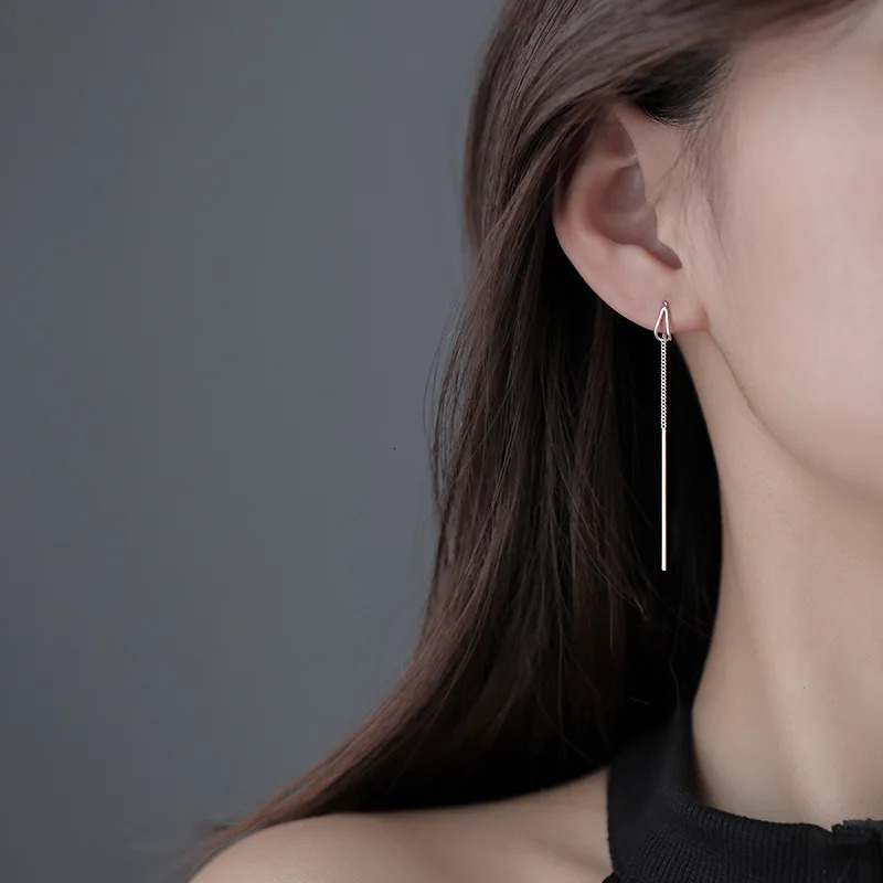 Simple Style Box Chain Tassel Drop Earrings For Women Long Dangle Earring Piercing Line Accessories Thin Mini Trendy Ear Jewelry 241113