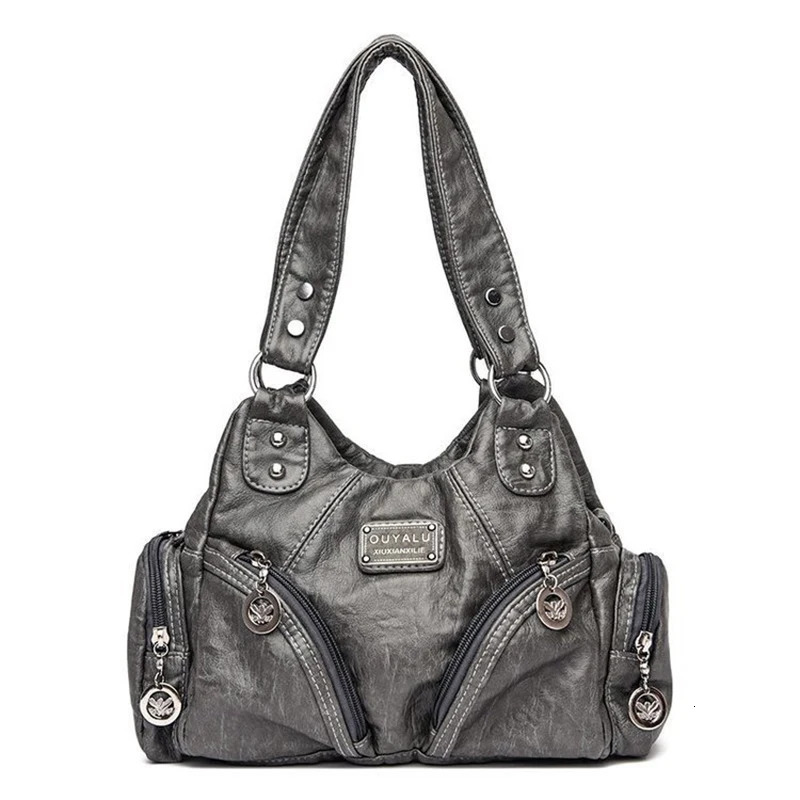 Soft Pu Leather Girl Shoulder Bag Black Handbag ly Arrived Mini Motorcycle Bag Womens Cross Body 241113