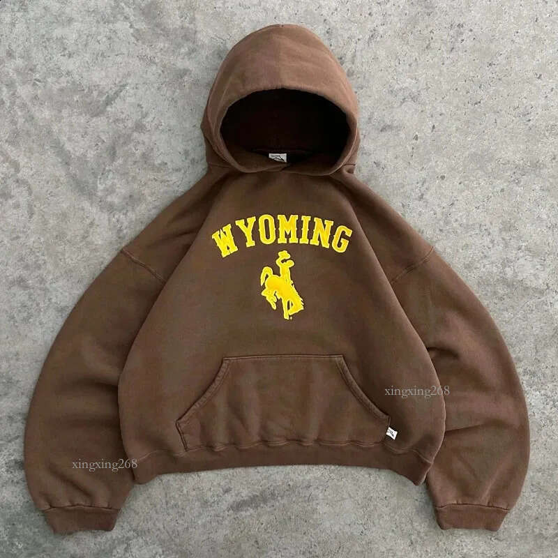American High street vintage letter print hoodie men Y2K Goth Harajuku fashion zipper couple loose sweatshirt 240729