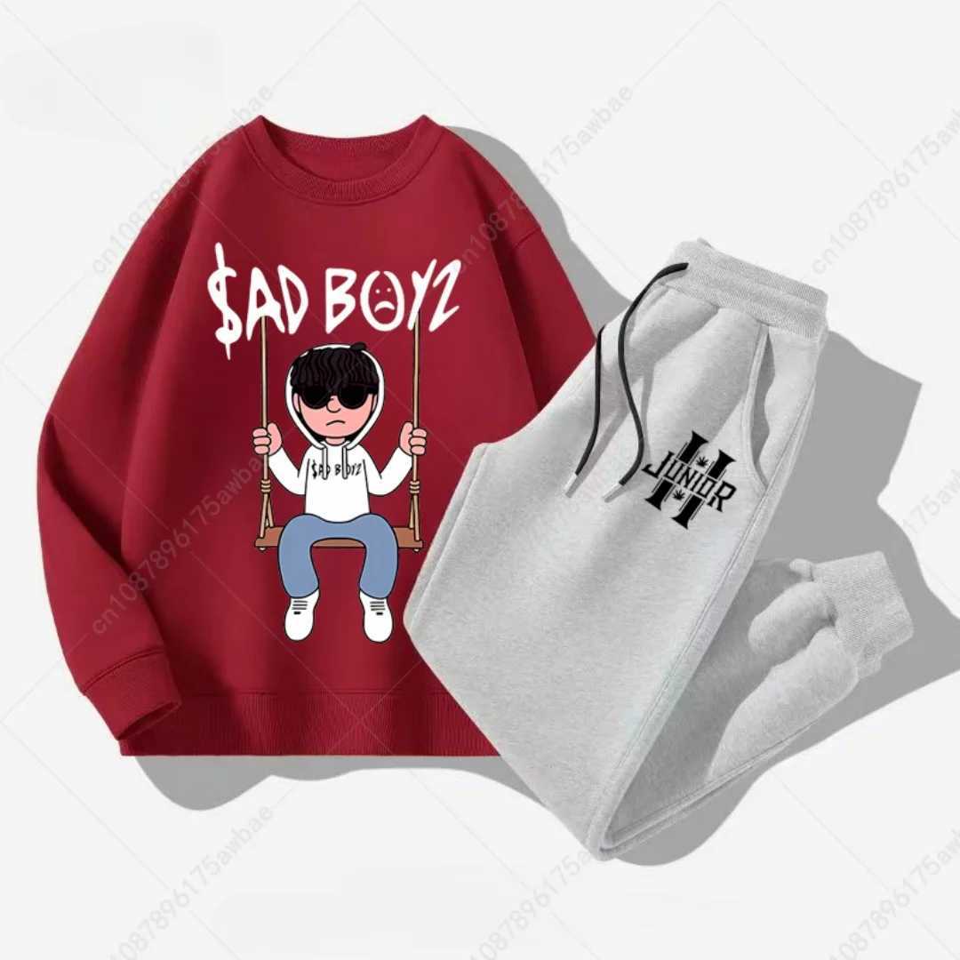 Mens Mens 2-piece hooded sweatshirt+drawstring pants casual printed hooded sweatshirt spring/summer running set S-3XL X241113