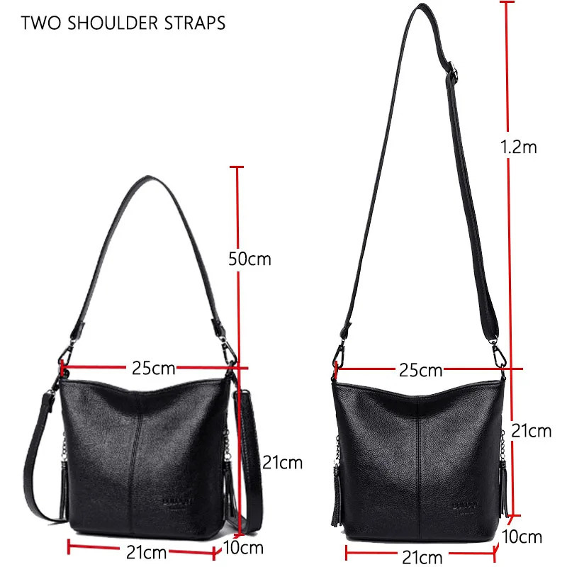 High quality soft leather wallet fashionable womens shoulder messenger bag trend tassel bag womens handbag Sac 241113