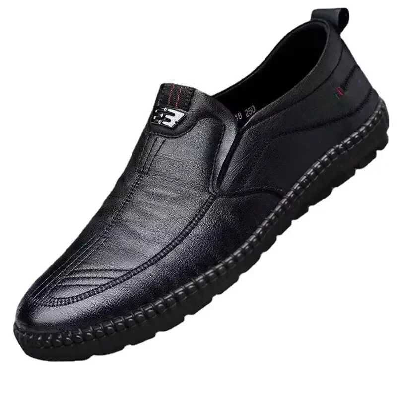 Fi Men Casual Shoes Formal Men Business Shoes Men Luxury Brand Leather Loafers Breathable Slip Male Boat ShoesXJ250118