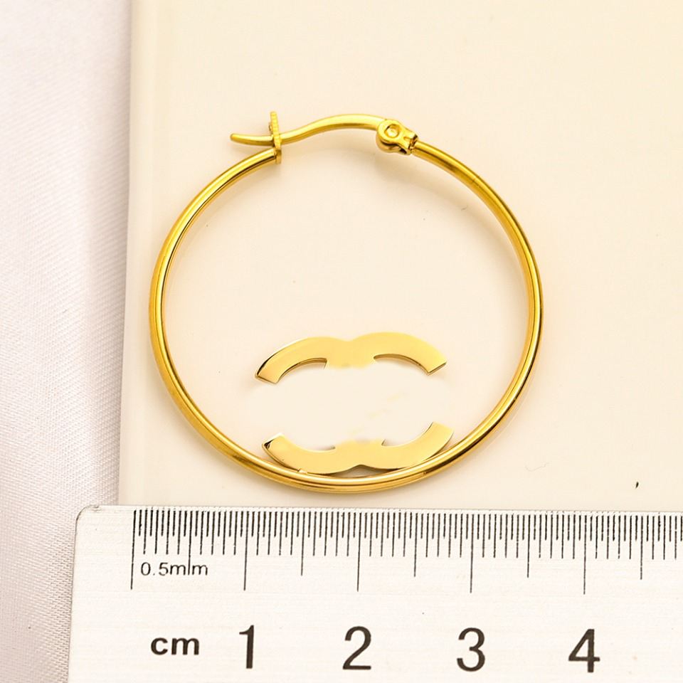 20style Luxury Designers Brand Letter Big Stud Earring Geometric graph Simple Fashion Women Gold Plated Diamond insert Earring Jewelry Accessories Wedding Gift