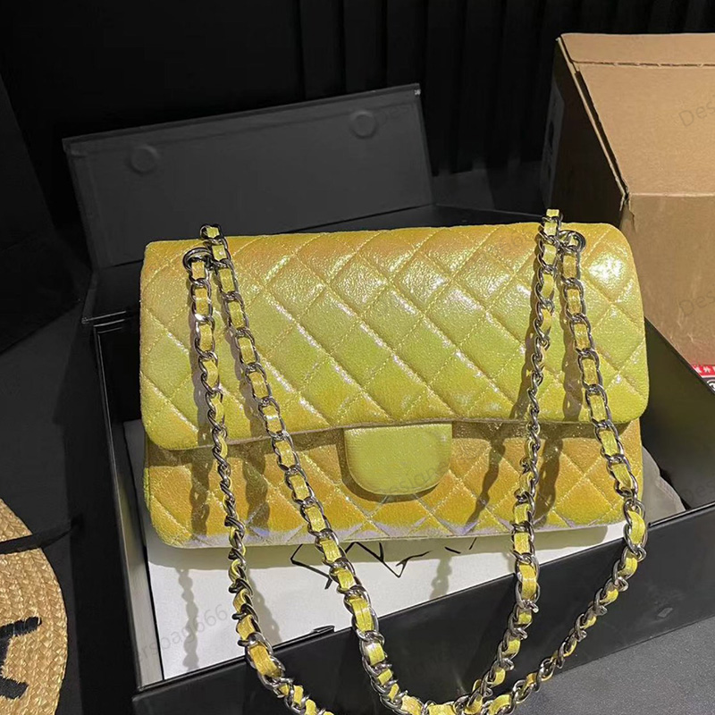 shiny pearl Shoulder Bag Designer Gradient Color Medium Classic Double Flap Dias Hardware Quilted Leather Matelasse Chain bag Cross Handbag