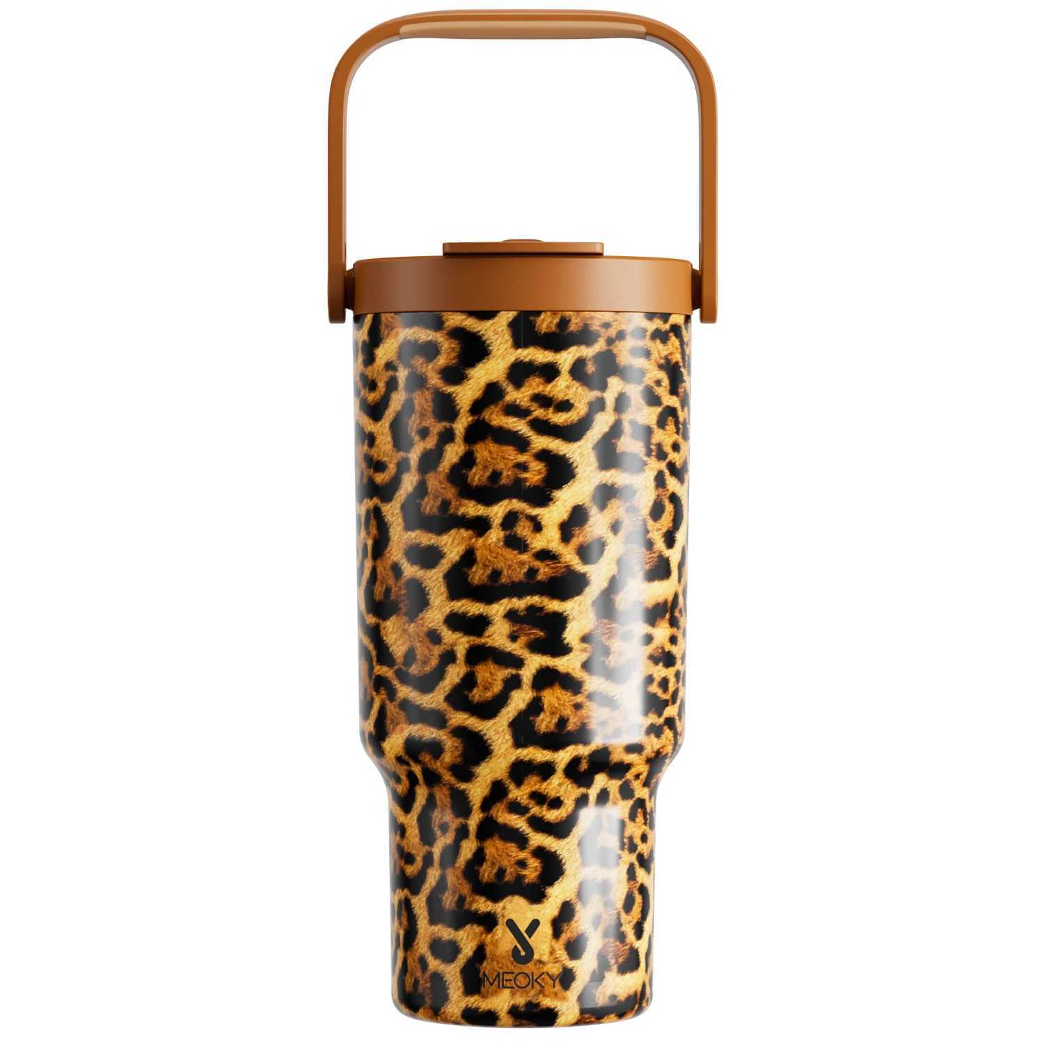 Meoky 40oz with handheld handle Mticolor printing stainless steel vacuum hot coffee cup portable car GS Y241114