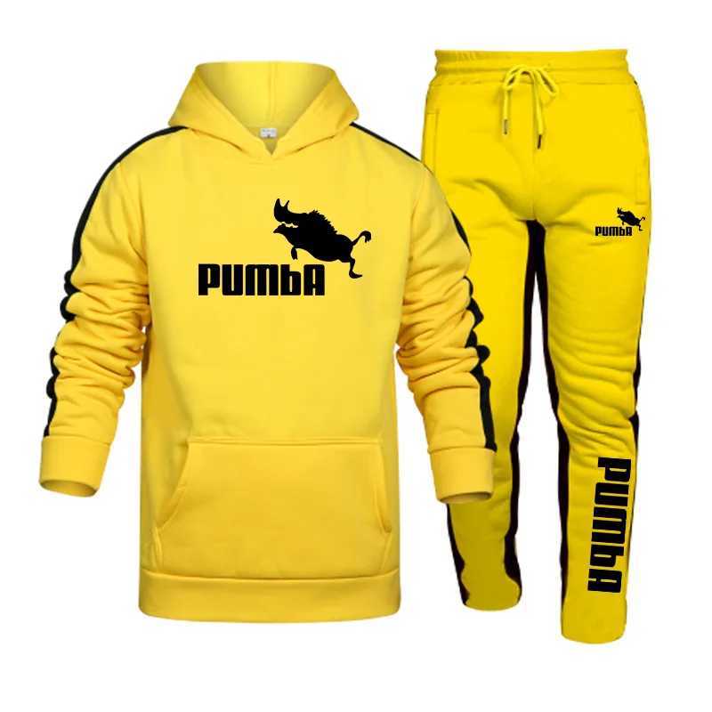 Mens Autumn and winter mens sportswear printed hooded sweatshirt sports pants 2-piece set gym jogging set hot selling casual sportswear X241113