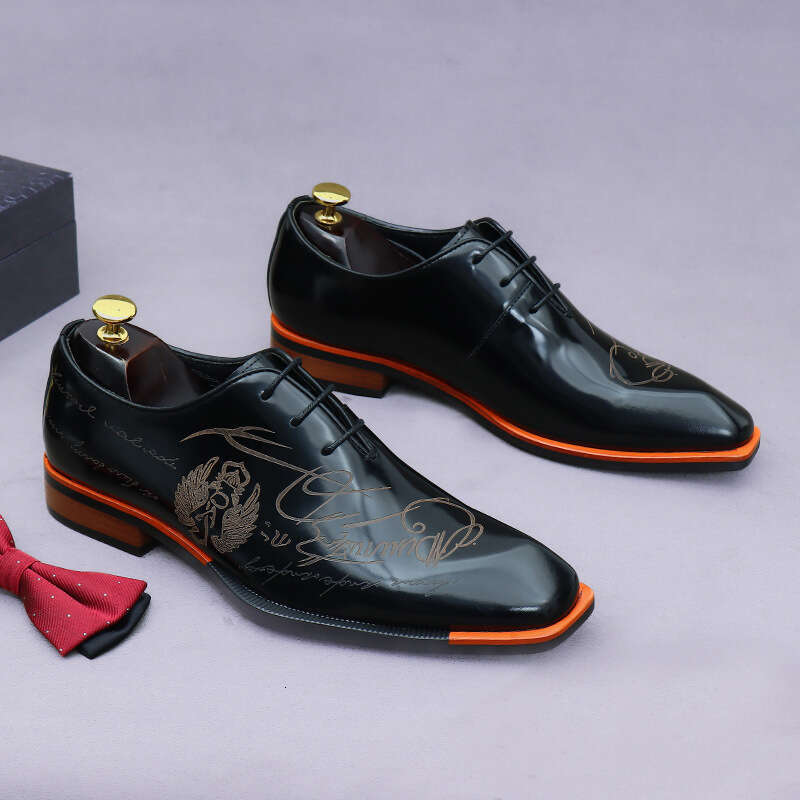 Italian Patent Mens Dress Brand Handmade Platform Elegant Genuine Leather Wedding Oxfords Shoes Man