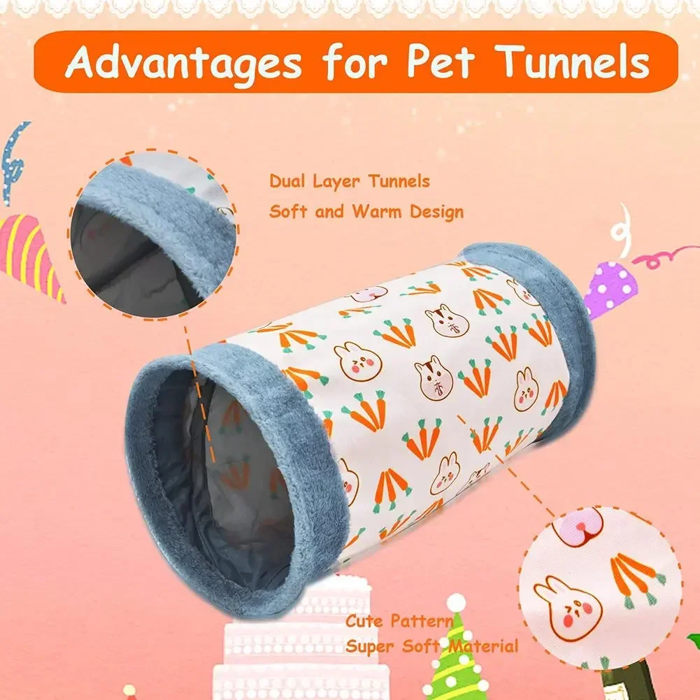 Animal Hideaway Small Tunnels Guinea-pig Activity Tunnel-tube Pet Rabbit Hamster Products Hideout Accessoies Toys Bunny