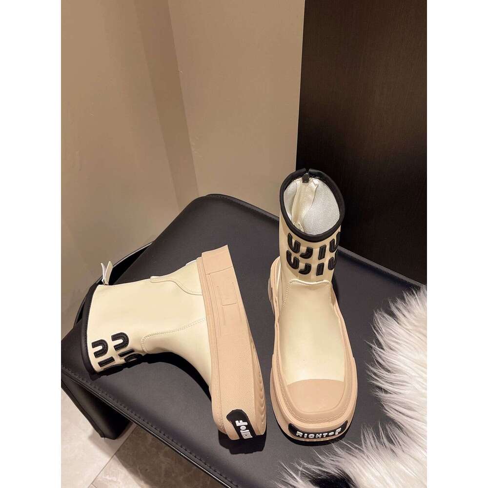 2025 beautiful Thick Soled Round Toe Long For Women 2025 New Autumn And Winter, Knee Only Skirt, Knight pretty Slim Boots, Elastic Boots Winter, Skirt