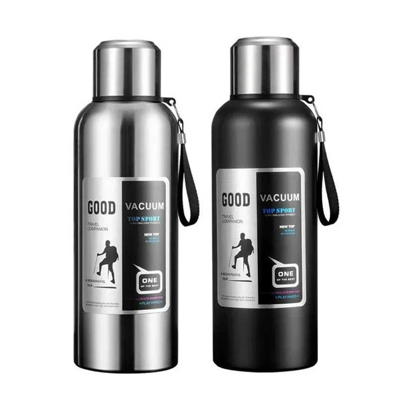 316 stainless steel hot water bottle large capacity hot water bottle vacuum suction cup inflatable African outdoor water bottle with rope Y241114