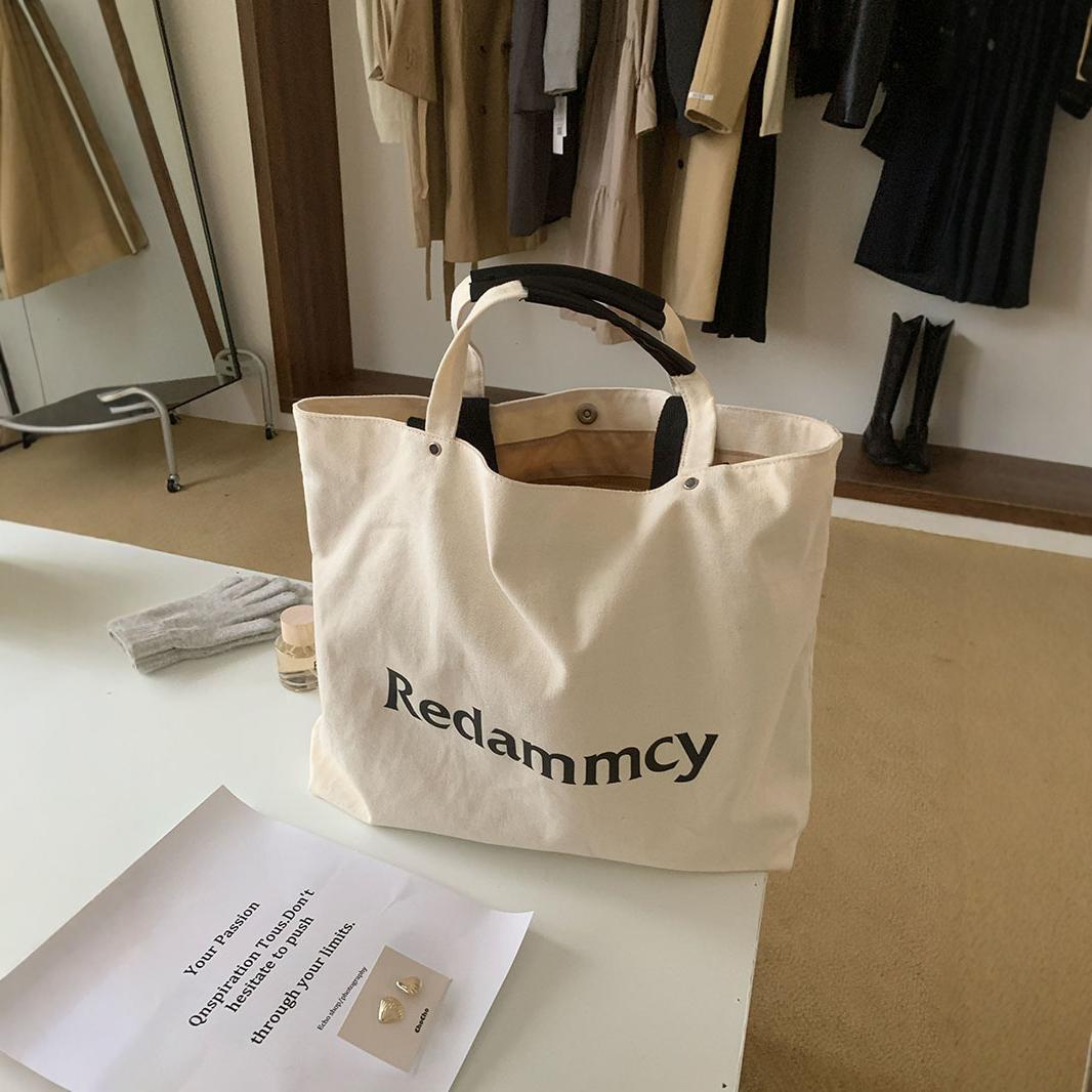 Canvas Shopping College Large Capacity All-match Bags Leisure Student Class Commuting Bag Dual Shoulder