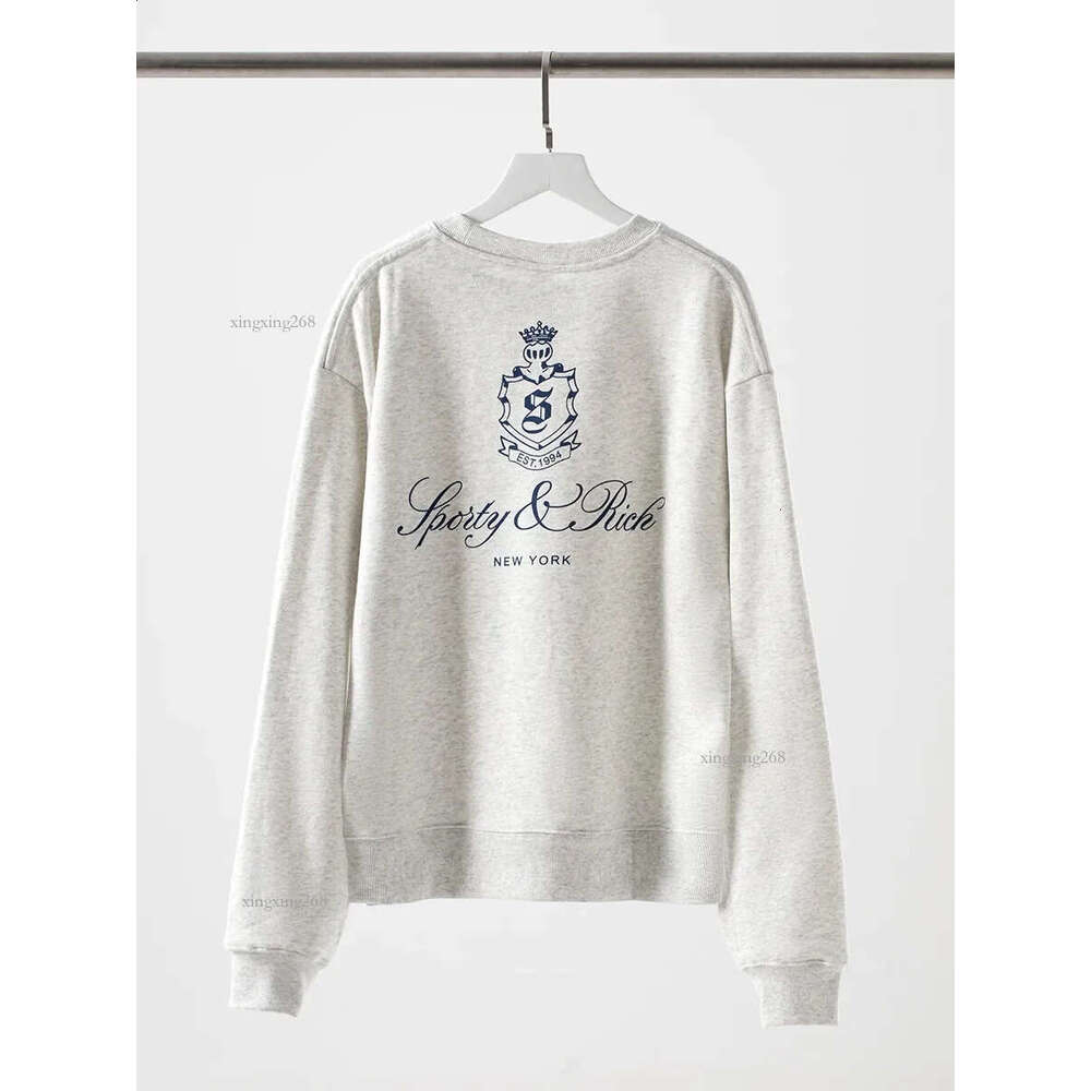 York letter printed sweatshirt for womens classic Oneck long sleeved floral autumn casual retro sports rich item 240827