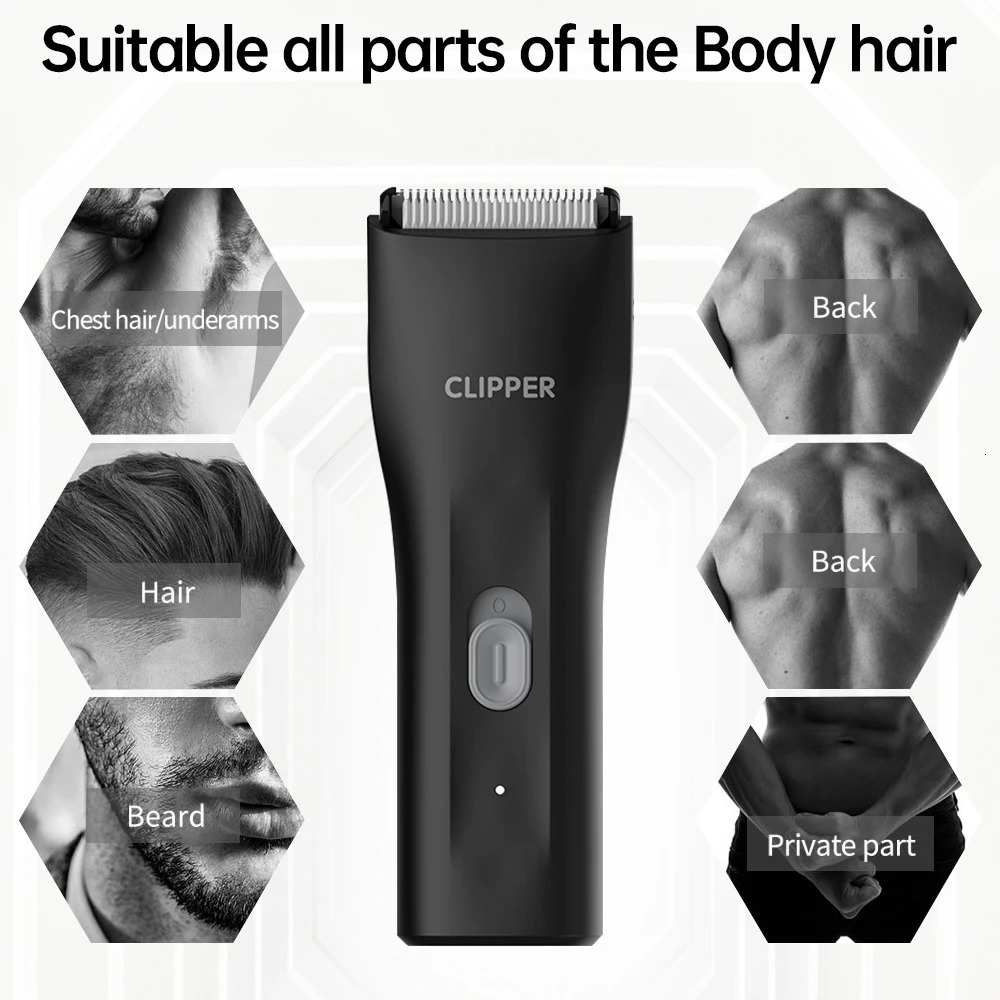 2024 Electric Body Groomer Pubic Hair Trimmer for Men Balls Shaver Clipper Male Sensitive Private Parts Razor Sex Place Face Cut 240412